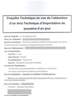 Avis technique d'importation